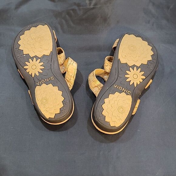 VIONIC AMBER GOLD CORK SYNTHETIC WOMEN"S SANDAL - Picture 12 of 14